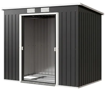 Produktbild von Outsunny Metall Gerätehaus 2,42 m², Geräteschuppen mit Pultdach Belüftung