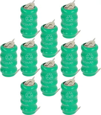 Produktbild von vhbw 10x NiMH Ersatz Knopfzellen-Akku (40 mAh, 4,8 V, NiMH)