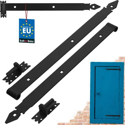 Produktbild von KOTARBAU® Ladenband 600 mm 2 St. mit Kloben Torband Türband Torscharnier Scharnier Baubeschlag Torbeschlag Türbeschlag Rostfrei Torzubehör Pulverbeschichtet