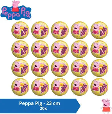 Obrázok produktu pre Lopta - ekonomické balenie - Prasiatko Peppa - 23 cm - 20 kusov