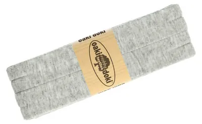 3m Oaki Doki Tricot de Luxe Jersey-Schrägband Einfassband elastisch hellgrau meliert
