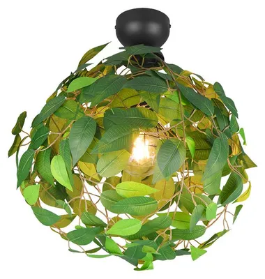 Produktbild von Deckenleuchte, Blätter-Design, grün, E27, H 58 cm