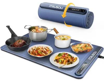 Warmhalteplatte aus Silikon, 3 Temperaturen, aufrollbar, 250 W