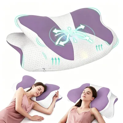 Obrázok produktu pre Omgoods – Vankúš na podporu krku z pamäťovej peny – Ergonomický chladiaci vankúš pre pohodlie počas spánku