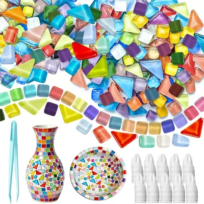 Immagine prodotto di Omgoods - Mosaico di piastrelle da 900g - Set di pietre per mosaico creativo, ideale per progetti fai-da-te