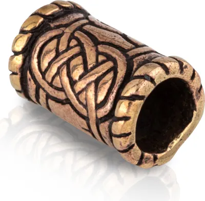 Produktbild von Bronze Bartperle Knoten keltisch Germanisch Wikinger Mittelalter Haarperle 3166