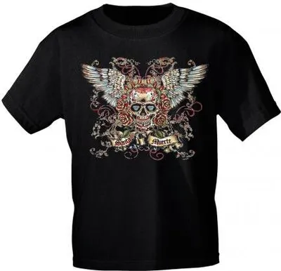 Produktbild von T-SHIRT Print Totenkopf Skull Santa Muerte - 10282 versch. Farben Gr. S-3XL Color - schwarz Größe - L