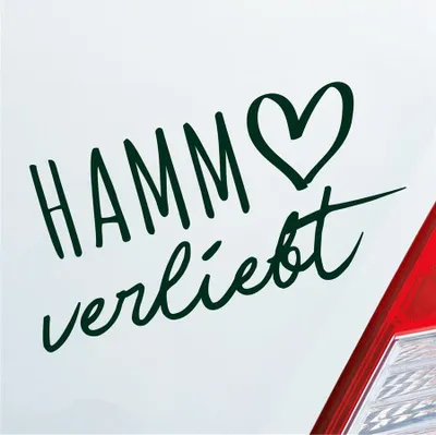 Produktbild von Auto Aufkleber Hamm verliebt Herz Stadt Heimat Liebe Car 19x10 cm Dunkelgrün Sticker Heckscheibenaufkleber