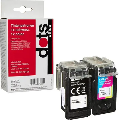 Image de dots 1581,4005-DOTS dots  schwarz, color Druckerpatronen kompatibel zu Canon PG560XL/CL561XL, 2er-Set