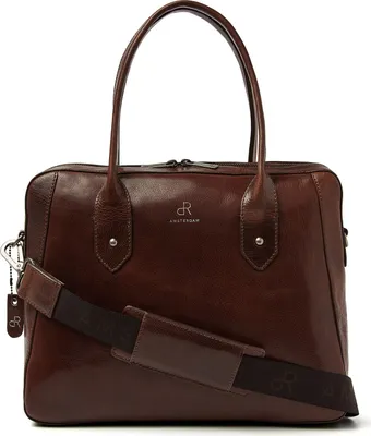 Produktbild von dR Amsterdam Arbeitstasche | Business-Leder-Arbeitstasche | Laptop-Tasche | Herren-Laptoptasche | Laptop-Tasche 15,6 Zoll | Milan - 283758 Brown