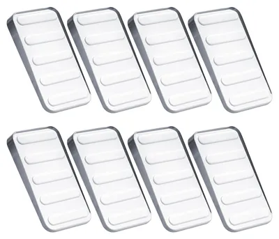 Produktbild von Set mit 8 Kunststoff-Möbelkeilen, 5 x 3 cm, transparent, 100 % PU, rutschfeste Türstopper, universelle Kunststoffkeile für Böden, Türen, Fenster, Tische und Schränke.