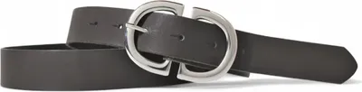Produktbild von Ledergürtel Damen Echtleder 3 cm, ovale Schnalle silber glänzend, FRONHOFER
