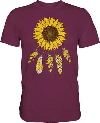 Produktbild von Traumfänger Sonnenblumen T-Shirt Garten Motiv Gärtner Geschenk – Burgundy / S