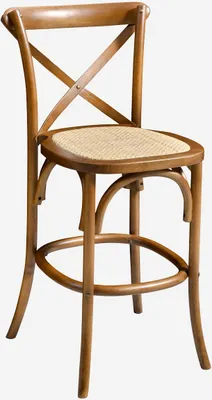 Produktbild von sweeek - Barhocker Bistro Vintage Holz 65cm - Nussbaumfarben