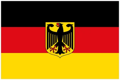 Produktbild von Wallario Wandbild aus Acryl, 90 x 60 cm, freischwebende Optik - Deutsche Flagge mit Wappen