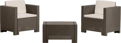 Produktbild von Ganimede braunes Outdoor-Set, 2-Sitzer, mit Tisch