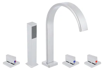 Zdjęcie produktu dla Bateria wannowa 5-otworowa zestaw prysznicowy Nowoczesna bateria wannowa bateria prysznicowa bateria wannowa chrom bateria jednouchwytowa prysznic ręczny wodospad