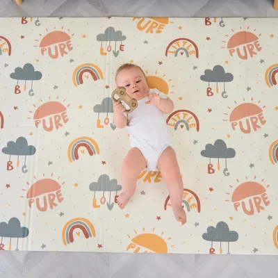 Produktbild von Baby Spielmatte 120x180x1 cm, Schaumstoff, faltbar, Zahlen und Buchstaben, für Krabbelmatte