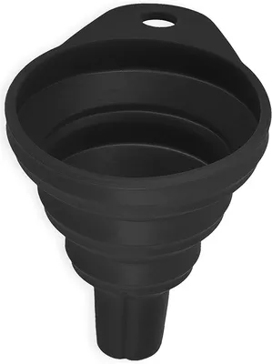 Klappbarer Silikontrichter, 8,9 cm, schwarz, 1 Stück