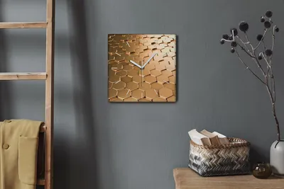 Produktbild von Coloray Hodiny Unikátní 30x30 cm  Tiché hodiny Pro obývací pokoj a kuchyň Nástěnné hodiny Plátno Bílé ručičky hodin - šestiúhelník