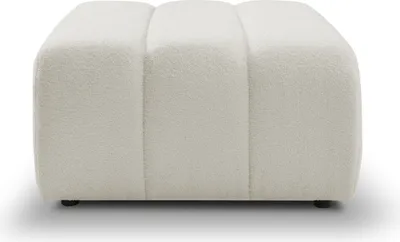Produktbild von DomoHome Sitzpouf BALOO Komfortabler Hocker mit Holzrahmen, PUR-Schaum, Schwarze Kunststofffüße, Modernes Design, Bequemer und Stilvoller Pouf für Wohnzimmer 82x75x41 cm, Weiß