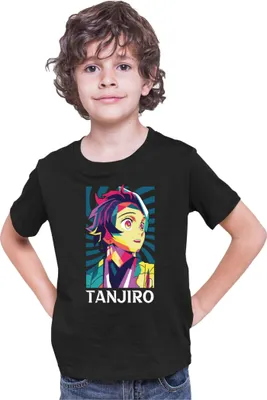 Immagine prodotto di Maglietta per bambini Demon Anime Slayer Kimetsu No Yaiba Tanjiro Kamado 012, 5-6 Jahr - 116 , Noir
