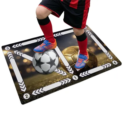 Produktbild von Fußball Trainingsmatte - 120x80 cm - Goldener Ball - Training Erwachsene - Rutschfeste Matte für Ballkontrolle - Kickmatte - Techniktrainer