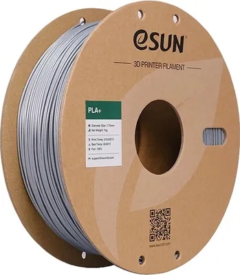 Obrázek produktu pro Vlákno pro 3D tiskárny PLA+, průměr 1,75 mm, cívka 1 KG, stříbrná 10 kusů