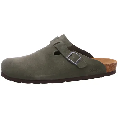 Produktbild von Rohde Herren Pantoffel Hausschuh Clog Leder Grado 6694, Größe:41 EU, Farbe:Grün