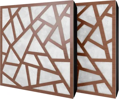 Obrázek produktu pro Balení po 2 kusech – akustický panel s velurovým potahem a montážní sadou | 50 x 50 x 5 cm | Absorpce, difúze, odraz a zvuková izolace | [SKYROSS – ořech | bílá]