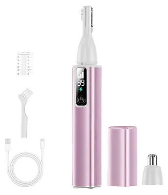 Produktbild von Augenbrauen Trimmer Damen 2 in 1 Elektrischer Gesichtsrasierer Augenbrauenrasierer Wiederaufladbarer Nasenhaartrimmer Tragbarer Präzisionstrimmer Rosa