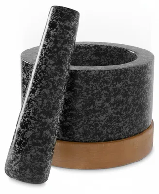 Imagen del producto de JL Cuisine - Mortero - Granito - 12 cm - Base de madera de roble, Imagen generada por IA