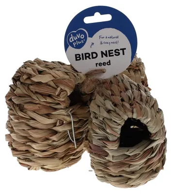 Productafbeelding van Duvo+ Nestbuidel in riet met haak 3st - 10x10x15cm