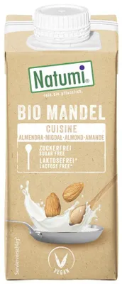 KREM MIGDAŁOWY DO GOTOWANIA I PIECZENIA BEZ CUKRU BEZGLUTENOWY BIO 200 ml - NATUMI