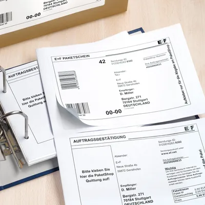 Obrázok produktu pre Expedičný štítok+dodací list A4 biely 182x130 mm papier matný nepriehľadný 25 ks.