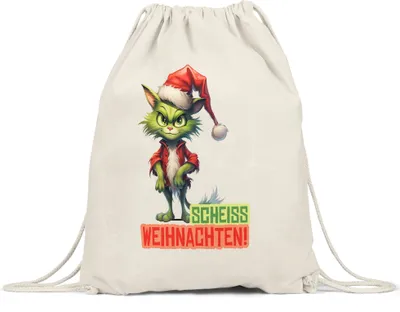 Produktbild von Scheiss Weihnachten Turnbeutel Katzenbesitzer Sarkasmus Geschenk