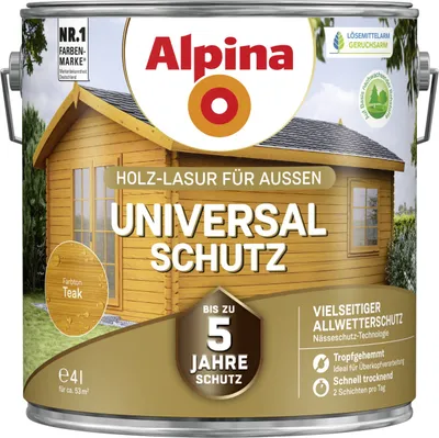 Produktbild von Alpina Holzlasur Universal-Schutz4L teak