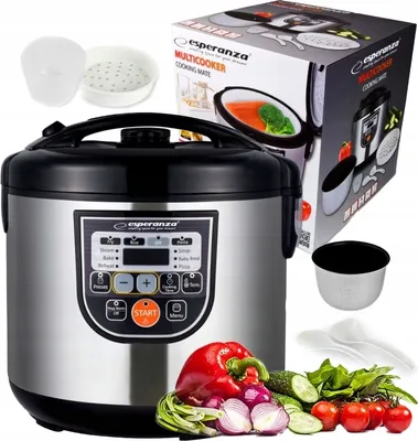 Produktbild von Multicooker Esperanza 860W 5L 11 Funktionen Timer Lcd Dampfgarer Schnellkochtopf