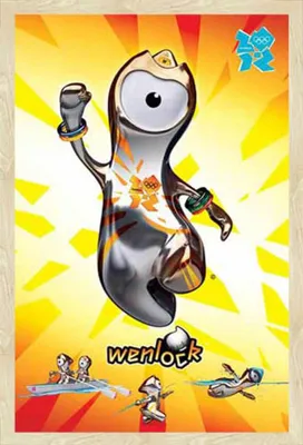 Image de Londres 2012 - Poster - Olympics - Wenlock + cadre amovible, Shinsuke® Maxi MDF chêne, vitre acrylique