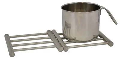 Produktbild von Ausziehbarer Edelstahl Untersetzer, stufenlos verstellbar, 23-38,5 x 20 cm