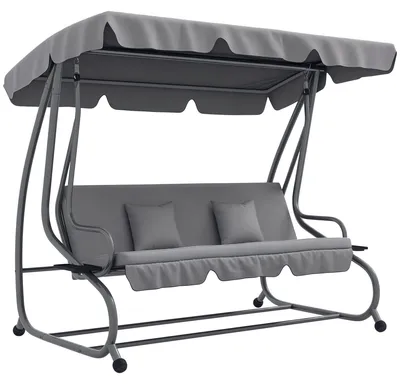 Produktbild von Outsunny Hollywoodschaukel 3-Sitzer Gartenschaukel mit Verstellbarem Dach Kissen
