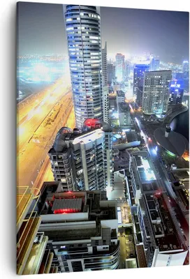 Produktbild von Bild auf Leinwand - Leinwandbild - Einteilig - Architektur Industrie Nacht Licht - 50x70cm - Wand Bild - Wandbilder - Leinwanddruck - Wanddekoration - Leinwand bilder - Wandbild - PA50x70-2642