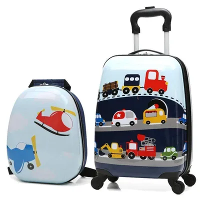 Produktbild von Marko Kinder-Reiseset Koffer und Rucksack 2in1 - Autos