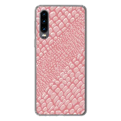 Produktbild von MuchoWow® Handyhülle Schutzhülle Hülle für Huawei P30 Krokodilleder - Tierprint - Rosa Silikon Softcase Handy Hülle - Kartenbesitzer
