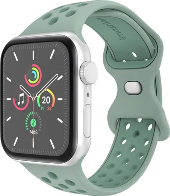 Produktbild von imoshion Silikon Sport⁺ Armband für Watch Series 1 - 11 / SE / Ultra (44/45/46/49 mm) - Größe M/L - Light Green & Green