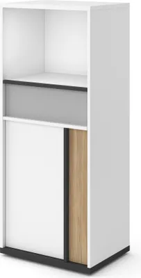 Produktbild von Furniture24 Kommode IMOLA IM-06 Schrank 55x130x40 cm 2 Türen 1 Schubladen Highboard