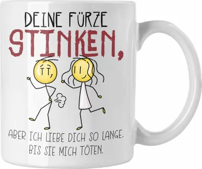 Produktbild von Trendation - Deine Fürze Stinken Tasse Geschenk Valentinstag Partner Freundin Liebe (Weiß)