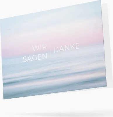 Produktbild von Friendly Fox 12 Dankeskarten Meer, Dankeschön Karten mit Meer, DIN A6 Klappkarte Danke mit Briefumschlag