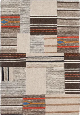 Image de Padiro : Tapis à poils courts élégant, 80 x 150 cm, couleur beige foncé, design uni moderne, compatible avec le chauffage au sol, en laine et en coton