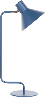 Image de BELIANI Lampe à poser métal bleu foncé 50 cm abat-jour lampe de nuit chambre salon moderne